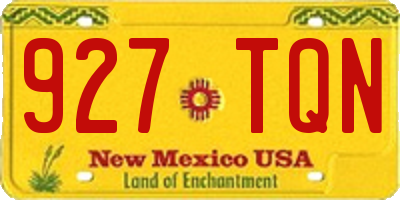 NM license plate 927TQN