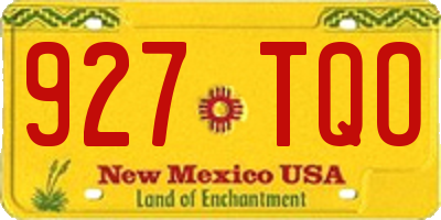 NM license plate 927TQO
