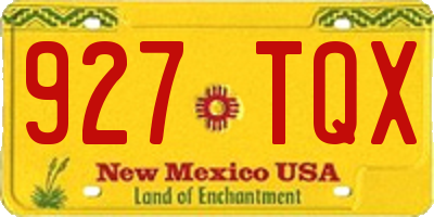 NM license plate 927TQX