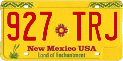 NM license plate 927TRJ