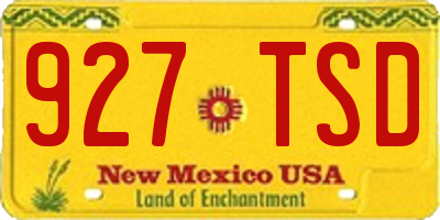 NM license plate 927TSD