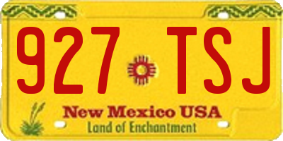 NM license plate 927TSJ