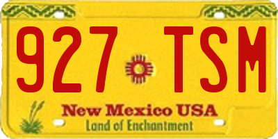 NM license plate 927TSM