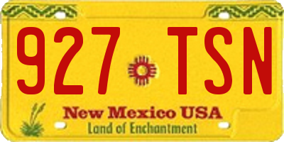 NM license plate 927TSN