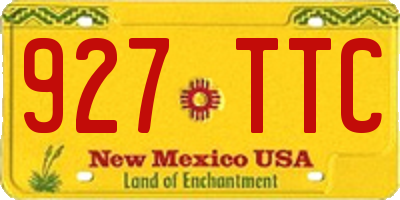 NM license plate 927TTC