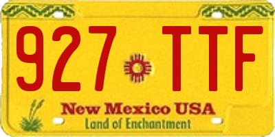 NM license plate 927TTF