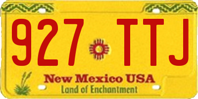 NM license plate 927TTJ