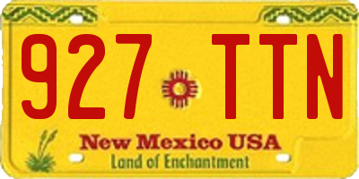 NM license plate 927TTN