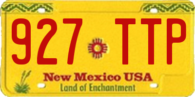 NM license plate 927TTP