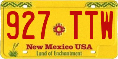 NM license plate 927TTW