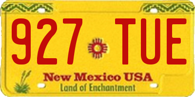 NM license plate 927TUE
