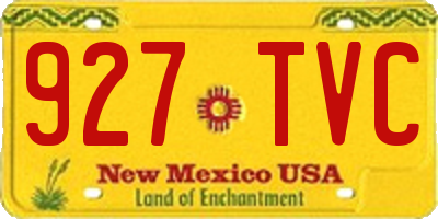 NM license plate 927TVC