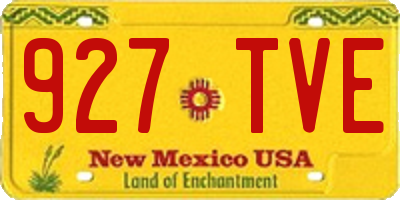 NM license plate 927TVE