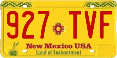 NM license plate 927TVF