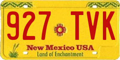 NM license plate 927TVK