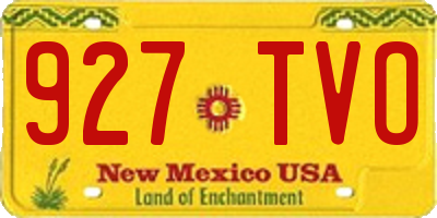 NM license plate 927TVO