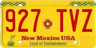NM license plate 927TVZ