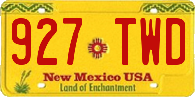 NM license plate 927TWD