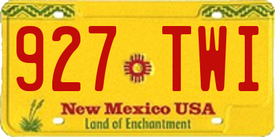 NM license plate 927TWI