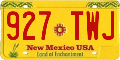 NM license plate 927TWJ