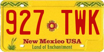 NM license plate 927TWK