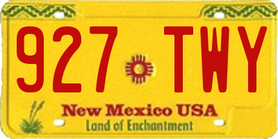 NM license plate 927TWY