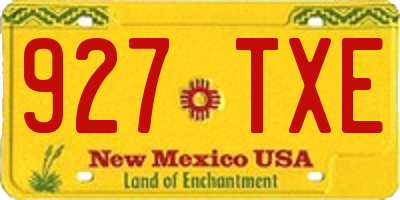 NM license plate 927TXE