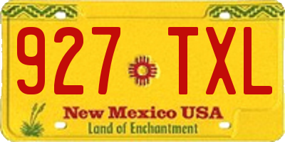 NM license plate 927TXL