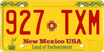 NM license plate 927TXM