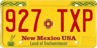 NM license plate 927TXP