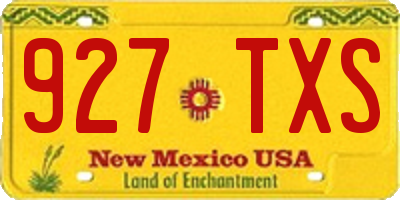 NM license plate 927TXS