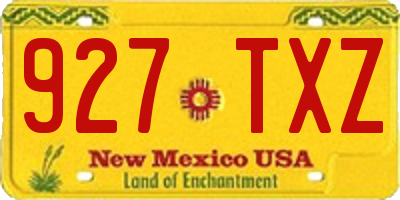 NM license plate 927TXZ