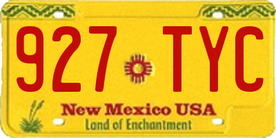 NM license plate 927TYC