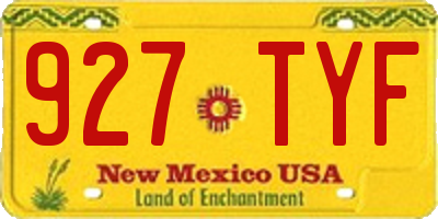 NM license plate 927TYF