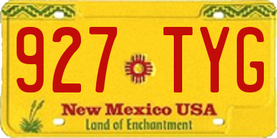 NM license plate 927TYG