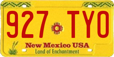 NM license plate 927TYO