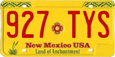 NM license plate 927TYS