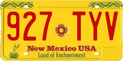 NM license plate 927TYV