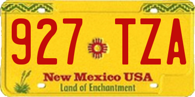 NM license plate 927TZA