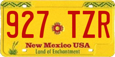 NM license plate 927TZR