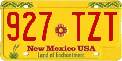 NM license plate 927TZT