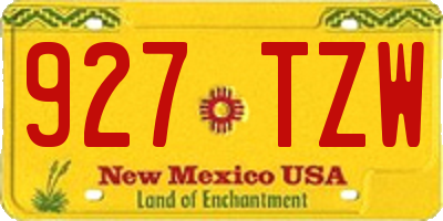 NM license plate 927TZW