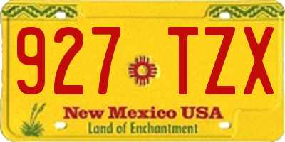 NM license plate 927TZX