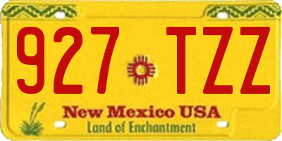 NM license plate 927TZZ