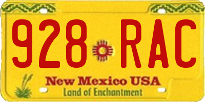 NM license plate 928RAC