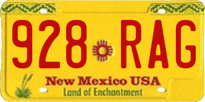 NM license plate 928RAG