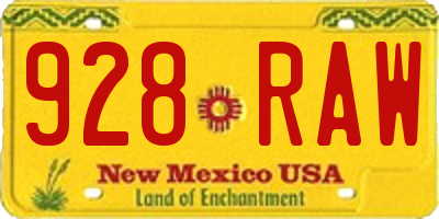 NM license plate 928RAW