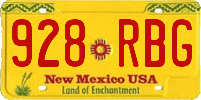 NM license plate 928RBG