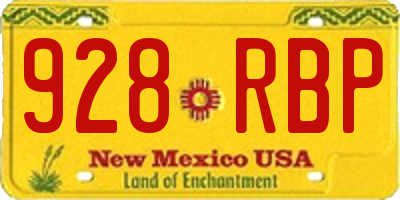 NM license plate 928RBP