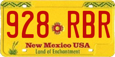 NM license plate 928RBR